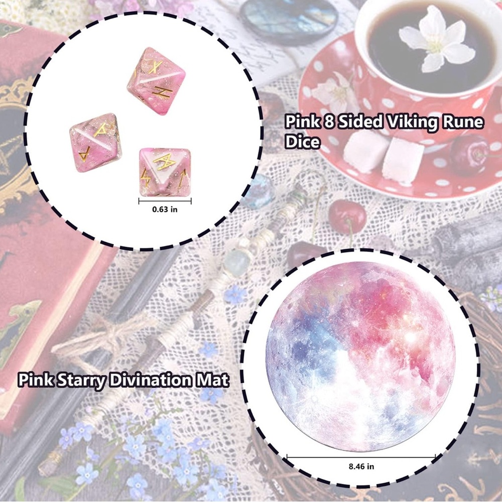 4pc Angelic Rune Dice Set - Picture 4 of 7